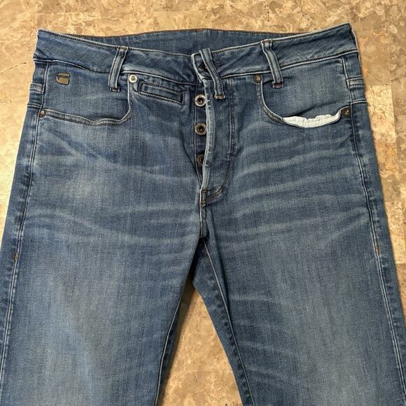G Star Raw Jeans Mens 30x32 (Fits 31x31) Blue D Staq 5 Pocket Slim Stretch - Picture 1 of 12